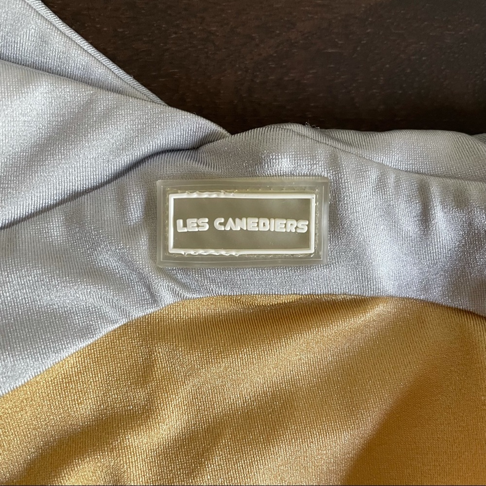 🆕 Les Canebiers Palmier Metallic Silver & Gold Strappy Bikini Top & Bottom - Picture 13 of 15